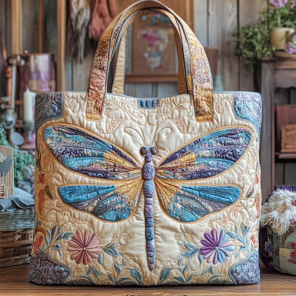 Golden Tranquility Quilted Tote Bag NCU0XD1698
