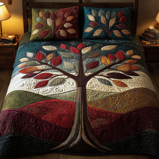Golden Tree 3-Piece Quilted Bedding Set NCU0DK11577