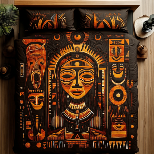 Golden Tribe 3-Piece Quilted Bedding Set NCU0VH5491