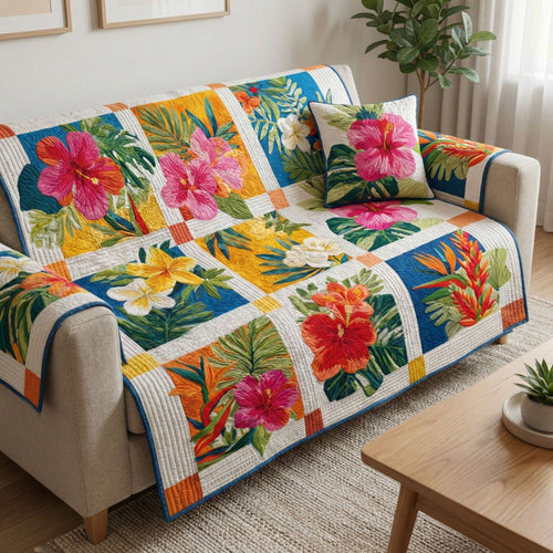 Golden Tropic Quilted Sofa Cover NCU0NT12335