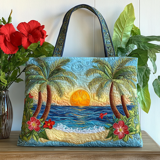 Golden Tropic Quilted Tote Bag NCU0VL2674