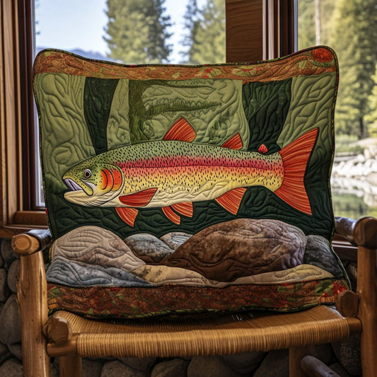 Golden Trout Retreat Quilted Pillow Case NCU0PT4837