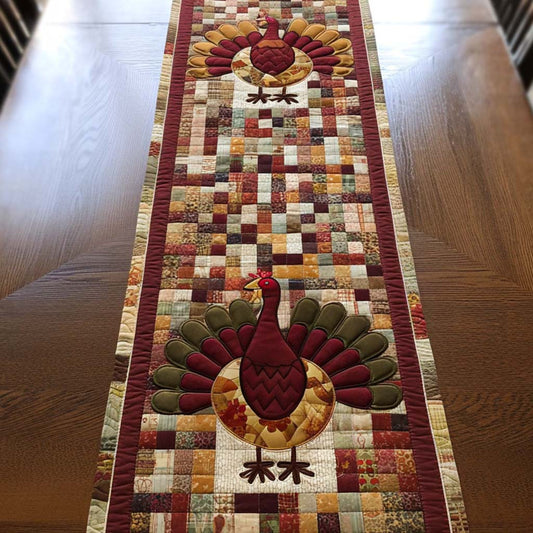 Golden Turkey Quilted Table Runner NCU0NT10441