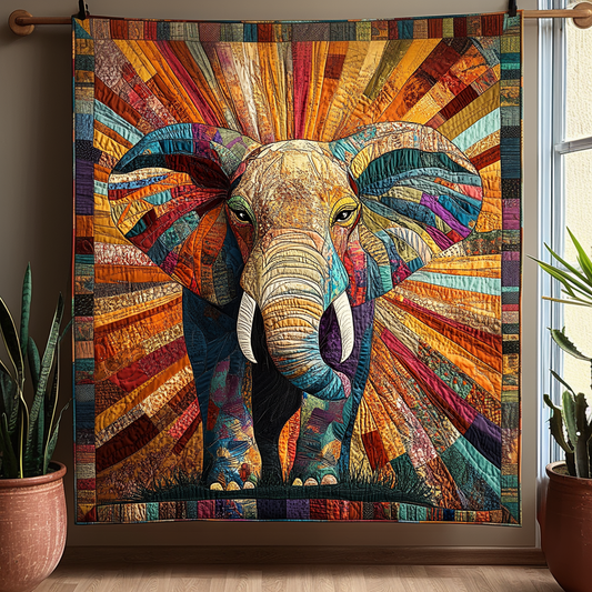 Golden Tusk Dreams Quilted Blanket NCU0DV3341
