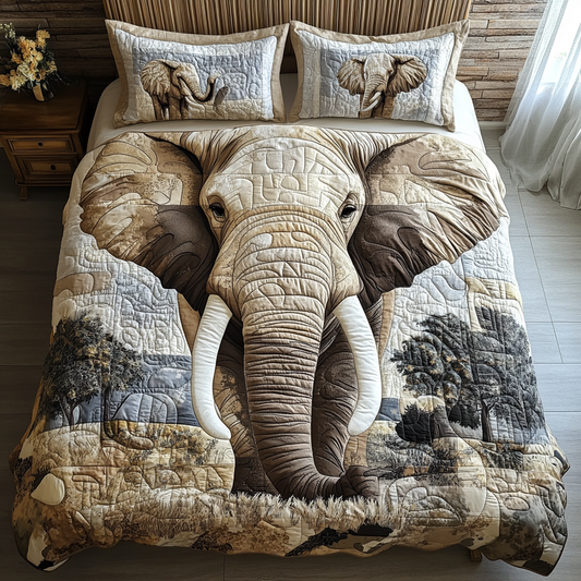 Golden Tusk 3-Piece Quilted Bedding Set NCU0DV3542