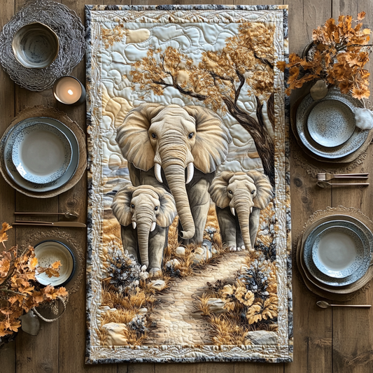 Golden Tusk Quilted Table Runner NCU0DV3586
