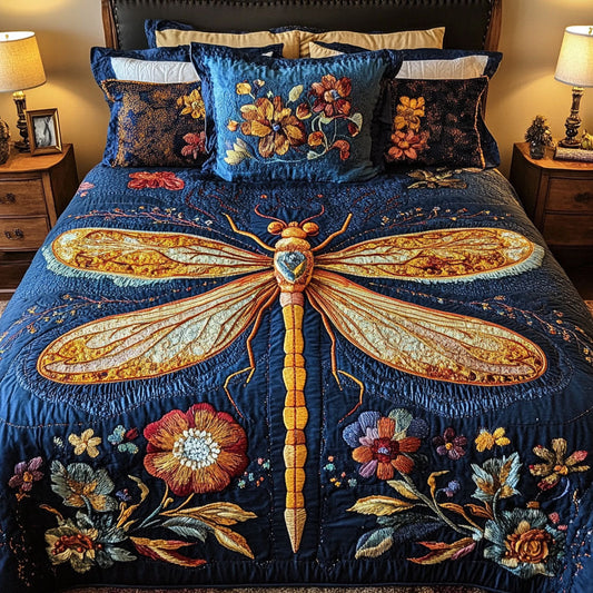 Golden Twilight 3-Piece Quilted Bedding Set NCU0NT4579