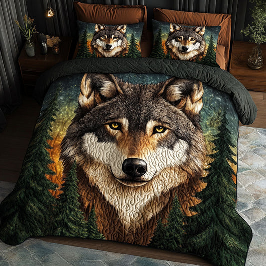 Golden Twilight 3-Piece Quilted Bedding Set NCU0NT4906