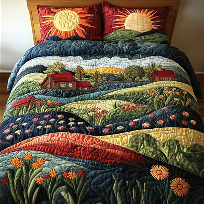 Golden Valley 3-Piece Quilted Bedding Set NCU0DK9824