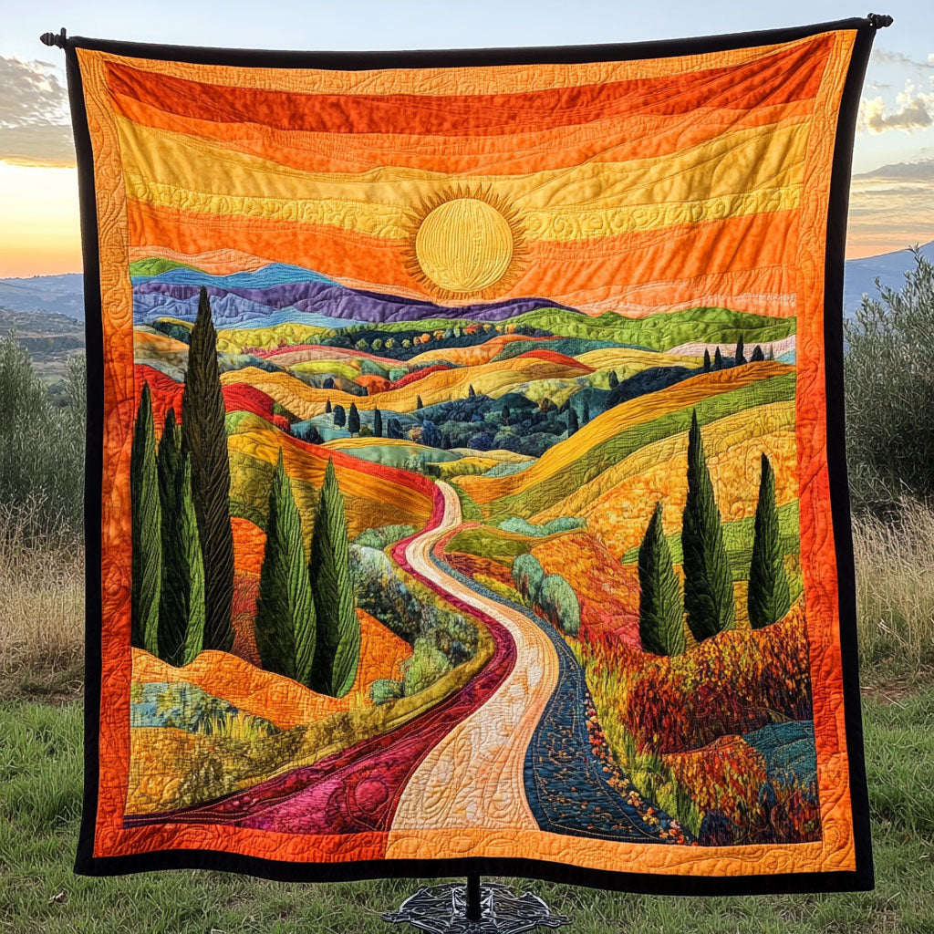 Golden Valley Road Quilted Blanket NCU0NT4339