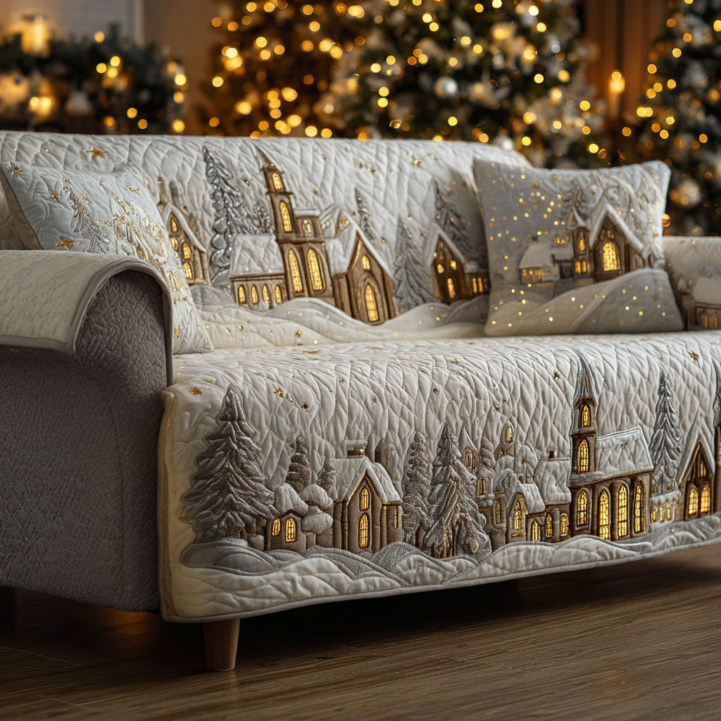 Winter Cabin Quilted Sofa Cover NCU0VT343