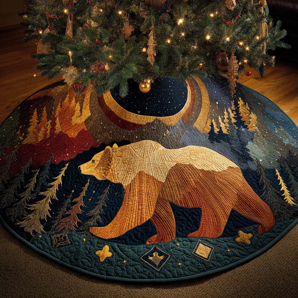Golden Wanderer Quilted Tree Skirt NCU0XD1745