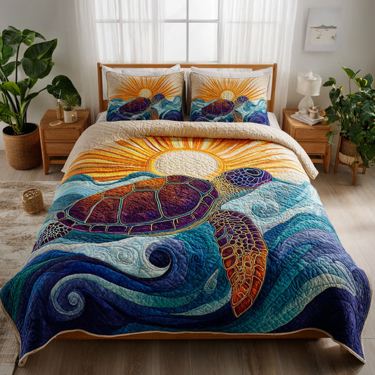 Golden Wave 3-Piece Quilted Bedding Set NCU0VL3158