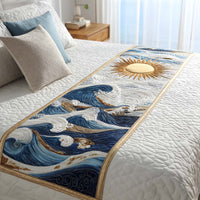 Golden Waves Quilted Bed Runner NCU0NT9945