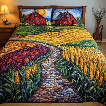 Golden Wheat Fields 3-Piece Quilted Bedding Set NCU0DK6302