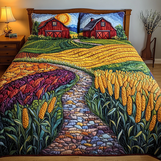 Golden Wheat Fields 3-Piece Quilted Bedding Set NCU0DK6302