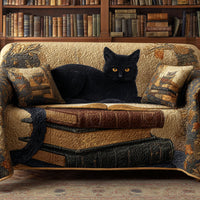 Golden Whiskers Quilted Sofa Cover NCU0TV758