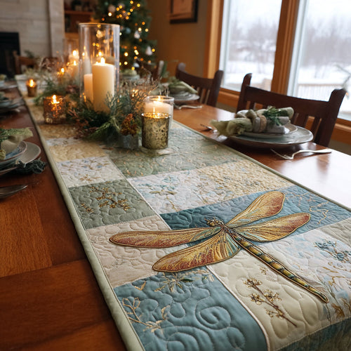 Golden Wing Glimmer Quilted Table Runner NCU0DV8714