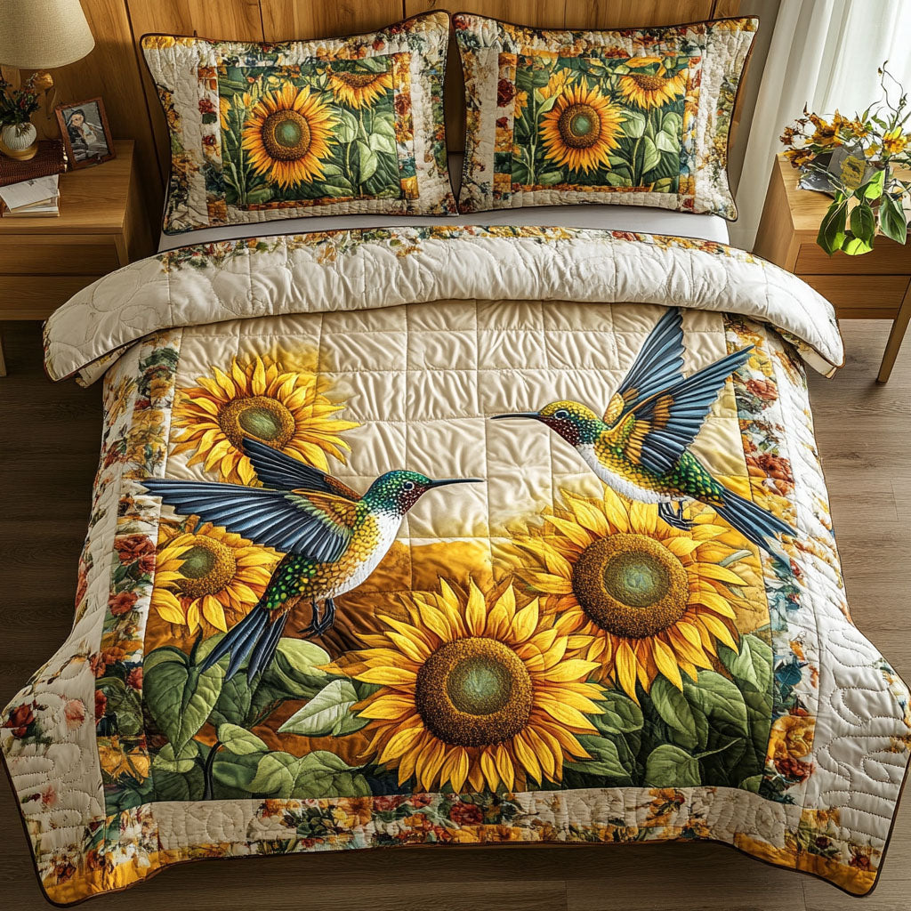 Golden Wings 3-Piece Quilted Bedding Set NCU0NT3341