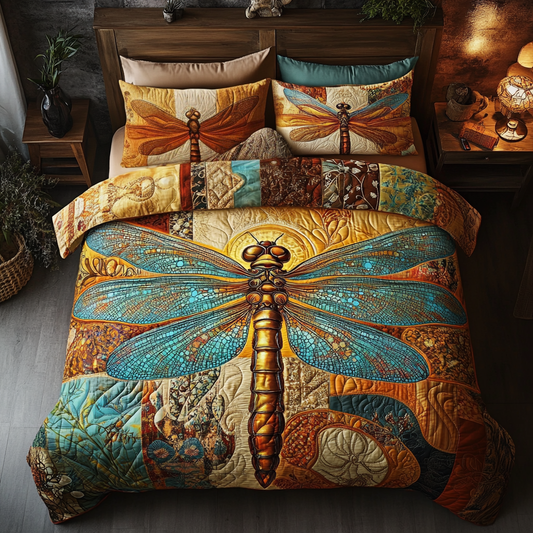 Golden Wings Elegance 3-Piece Quilted Bedding Set NCU0VL1028