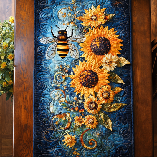 Golden Wings Quilted Table Runner NCU0DK4541