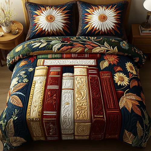 Golden Wisdom 3-Piece Quilted Bedding Set NCU0VL1264