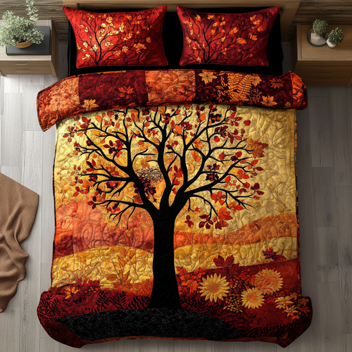 Golden Woods 3-Piece Quilted Bedding Set NCU0DK9401