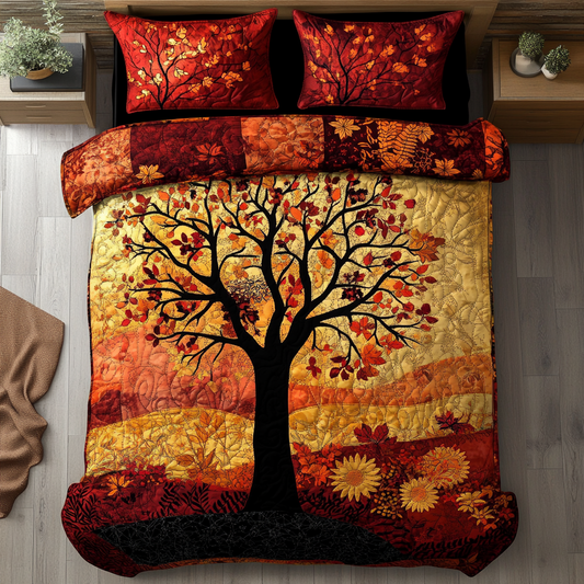 Golden Woods 3-Piece Quilted Bedding Set NCU0DK9401