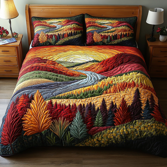 Golden Woods 3-Piece Quilted Bedding Set NCU0VL2829