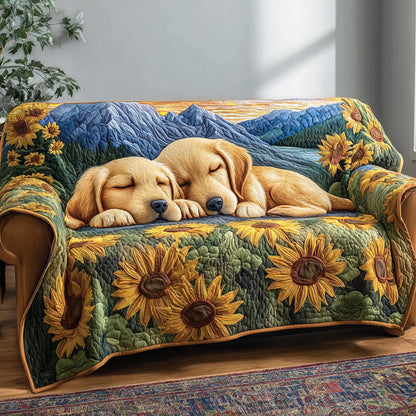 Golden in Bloom Quilted Sofa Cover NCU0TD2159