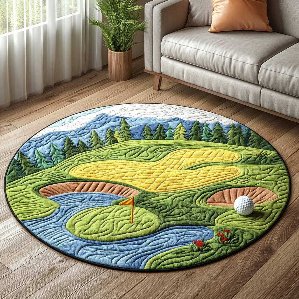 Golf Escape Quilted Round Mat NCU0DK7976
