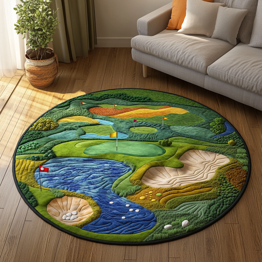 Golf Paradise Quilted Round Mat NCU0DK7982
