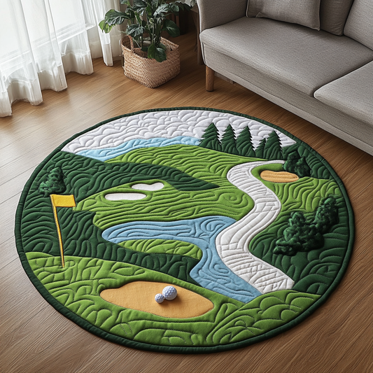 Golf Serenity Quilted Round Mat NCU0DK7977