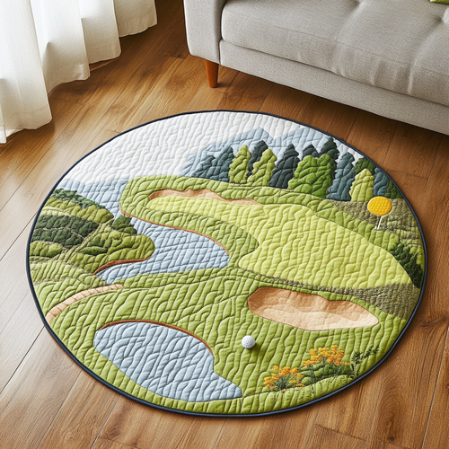 Golf View Quilted Round Mat NCU0DK7978