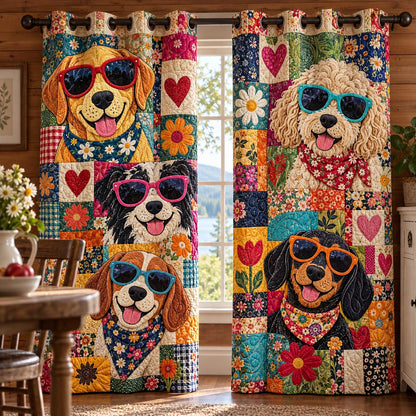 Good Vibes Dog Crew Quilted Curtains NCU0DV10375