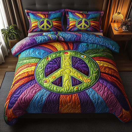 Good Vibes Only 3-Piece Quilted Bedding Set NCU0DV5550