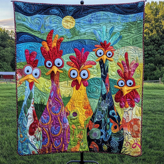Goofy Rooster Gang Quilted Blanket NCU0PT4459