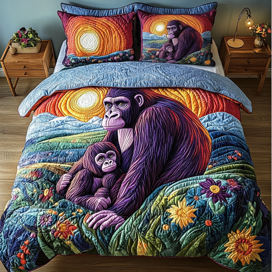 Gorilla Haven 3-Piece Quilted Bedding Set NCU0DK4086
