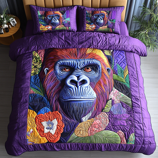 Gorilla Majesty 3-Piece Quilted Bedding Set NCU0DK4083