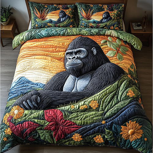 Gorilla Shadows 3-Piece Quilted Bedding Set NCU0DK4088