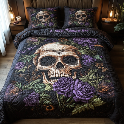 Gothic Bloom 3-Piece Quilted Bedding Set NCU0VH1917