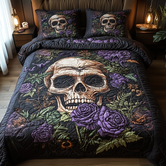 Gothic Bloom 3-Piece Quilted Bedding Set NCU0VH1917