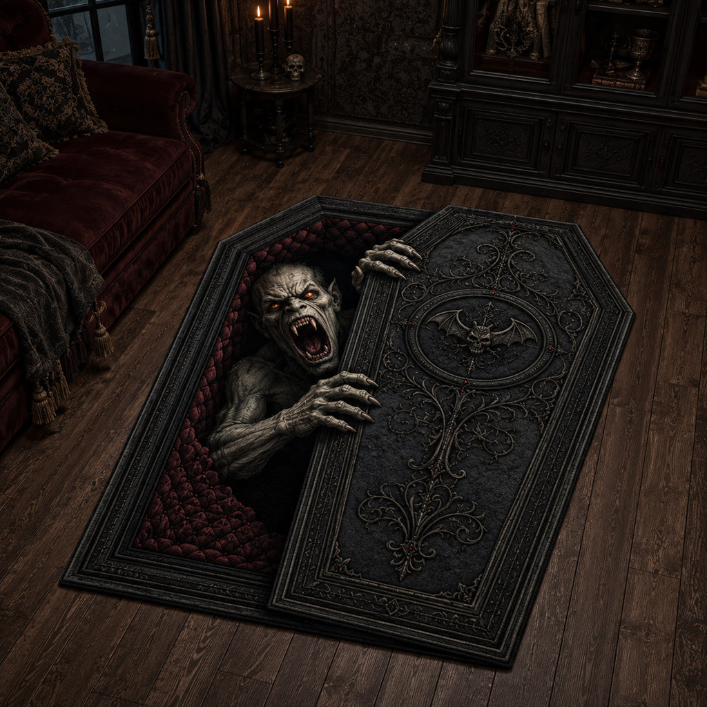 Gothic Demon Coffin Custom Shape Area Rug NCU0HH2131