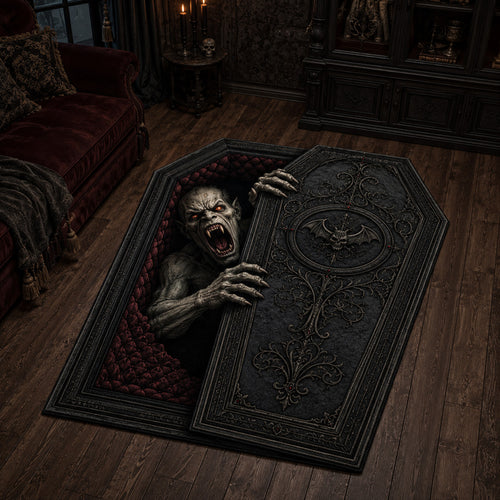 Gothic Demon Coffin Custom Shape Area Rug NCU0HH2131