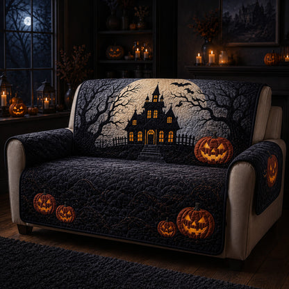 Gothic Pumpkin Night Quilted Sofa Cover NCU0HH2122