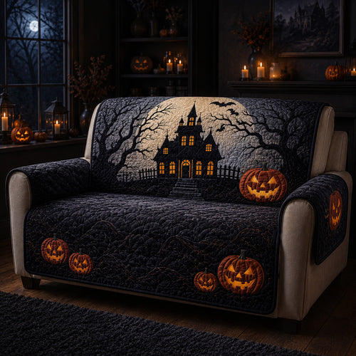 Gothic Pumpkin Night Quilted Sofa Cover NCU0HH2122