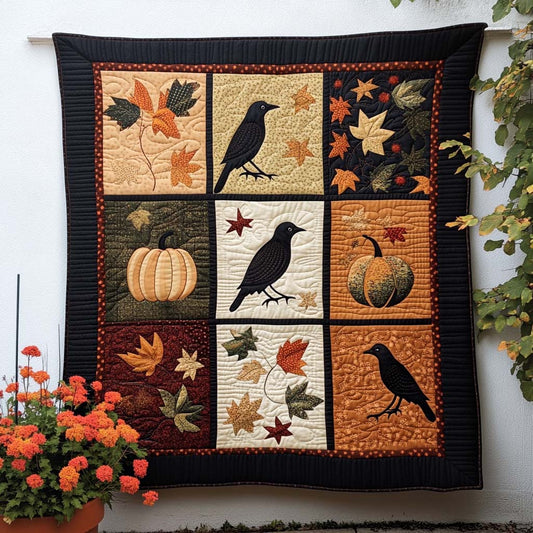 Gothic Raven Quilted Blanket NCU0NT8037