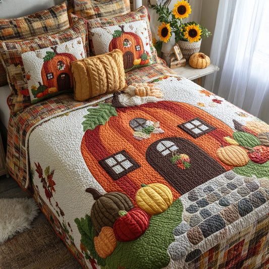 Gourd Grove Retreat 3-Piece Quilted Bedding Set NCU0PT8582