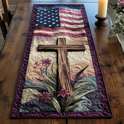 Grace Lily Quilted Table Runner NCU0VH5780