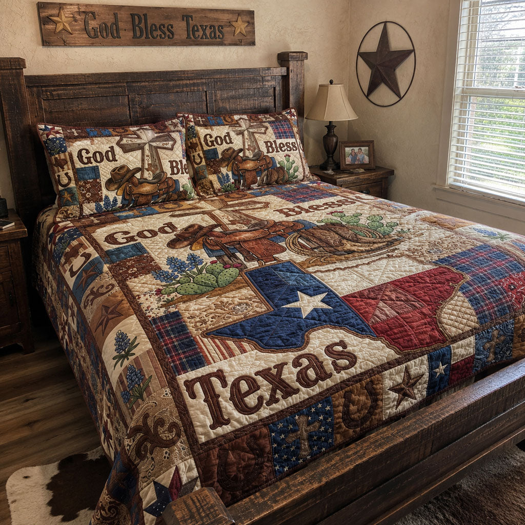 Grace and Grits 3-Piece Quilted Bedding Set NCU0PT11724